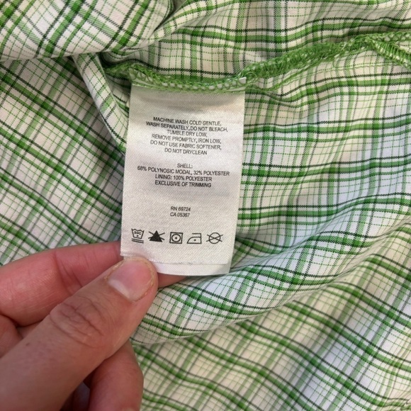 Columbia Men’s Green White Checked Plaid Button Down Shirt 2XL - Picture 10 of 10